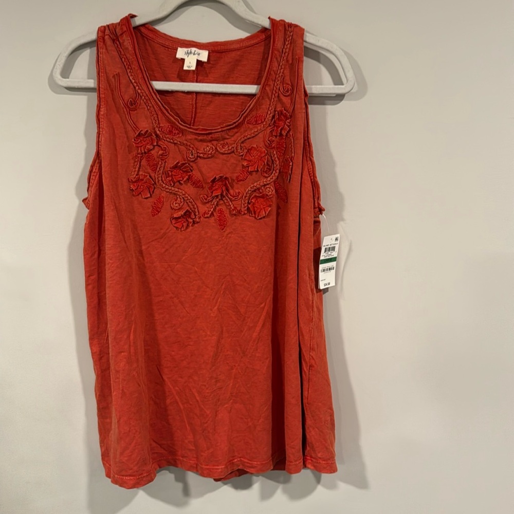 NWT Style and Company Cotton Soutache Tank Top